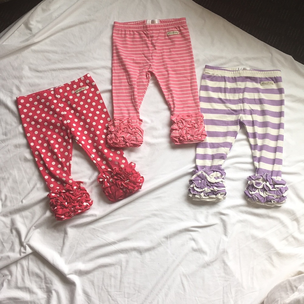Bundle/lot of girls Sew Sassy ruffle capris size 6
